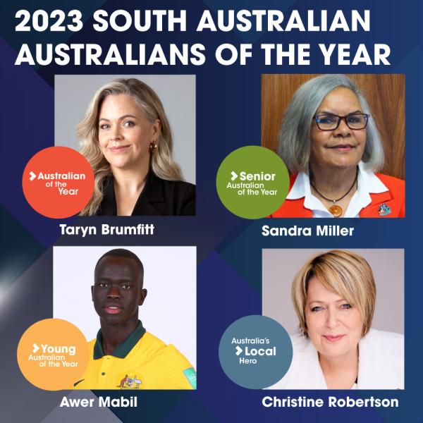 Tile of the SA Australian of the Year recipients 
